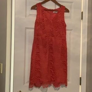 Women's Coral Lace Dress